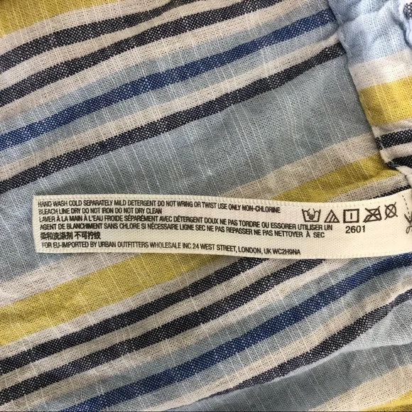 Anthropologie Striped Gauzy Tie Front Babydoll Dress Size Small - Picture 10 of 11